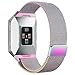 hooroor Metal Bands Replacement for Fitbit Ionic Watch, Milanese Stainless Steel Magnetic Replacement Wristband Small & Large (5.5