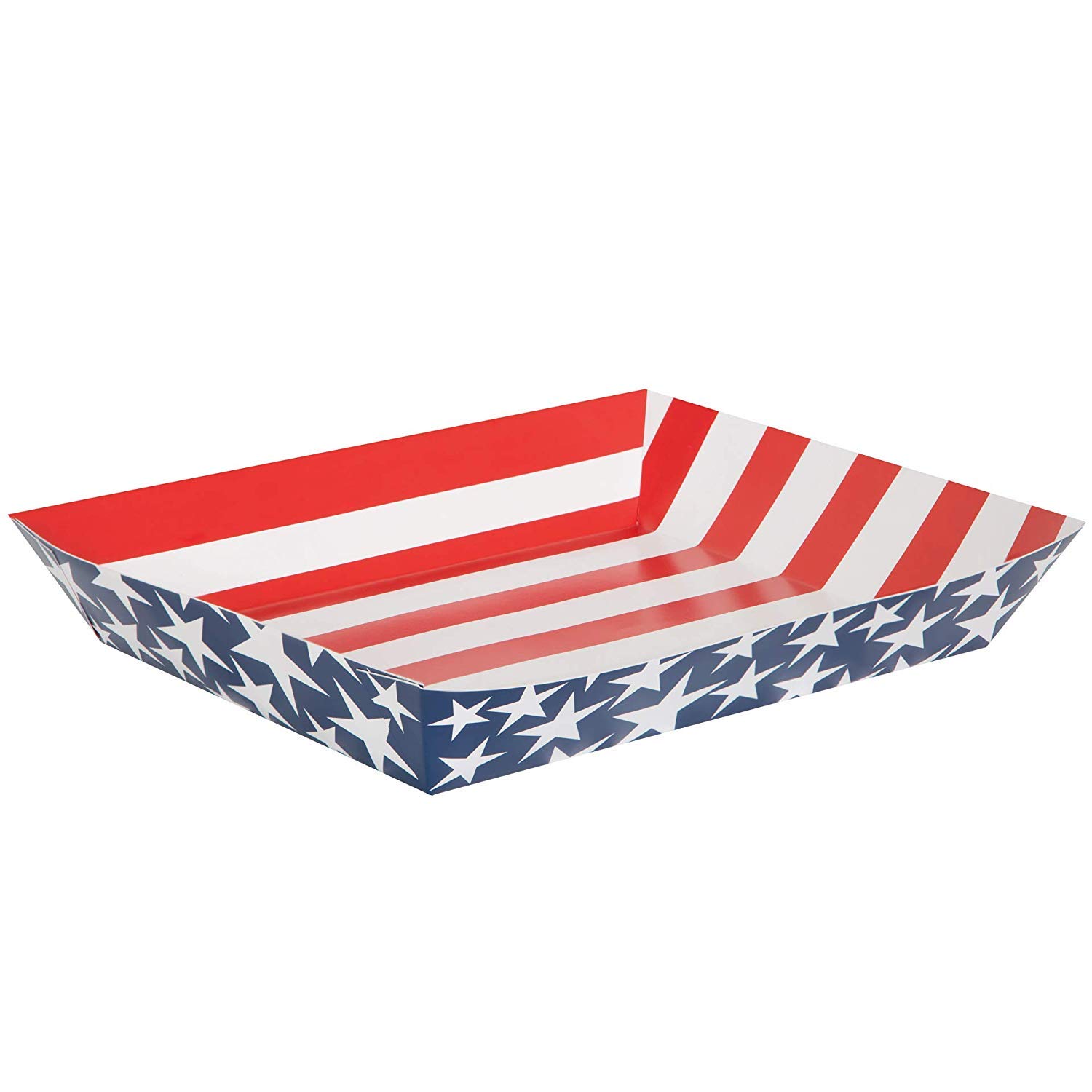 Unique Party 58648 - Stars and Stripes 4th of July Paper Snack Tray