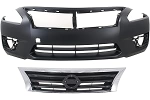 Evan Fischer Front Bumper Cover Kit Compatible with 2013-2015 Nissan Altima Primed, Sedan