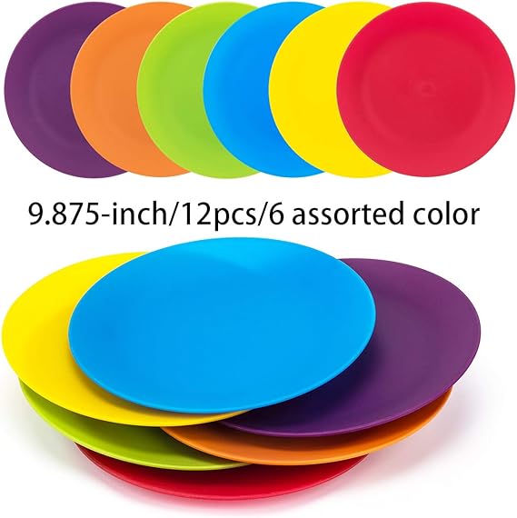Plastic Plates, 10inch Dinner Plates Reusable Plates