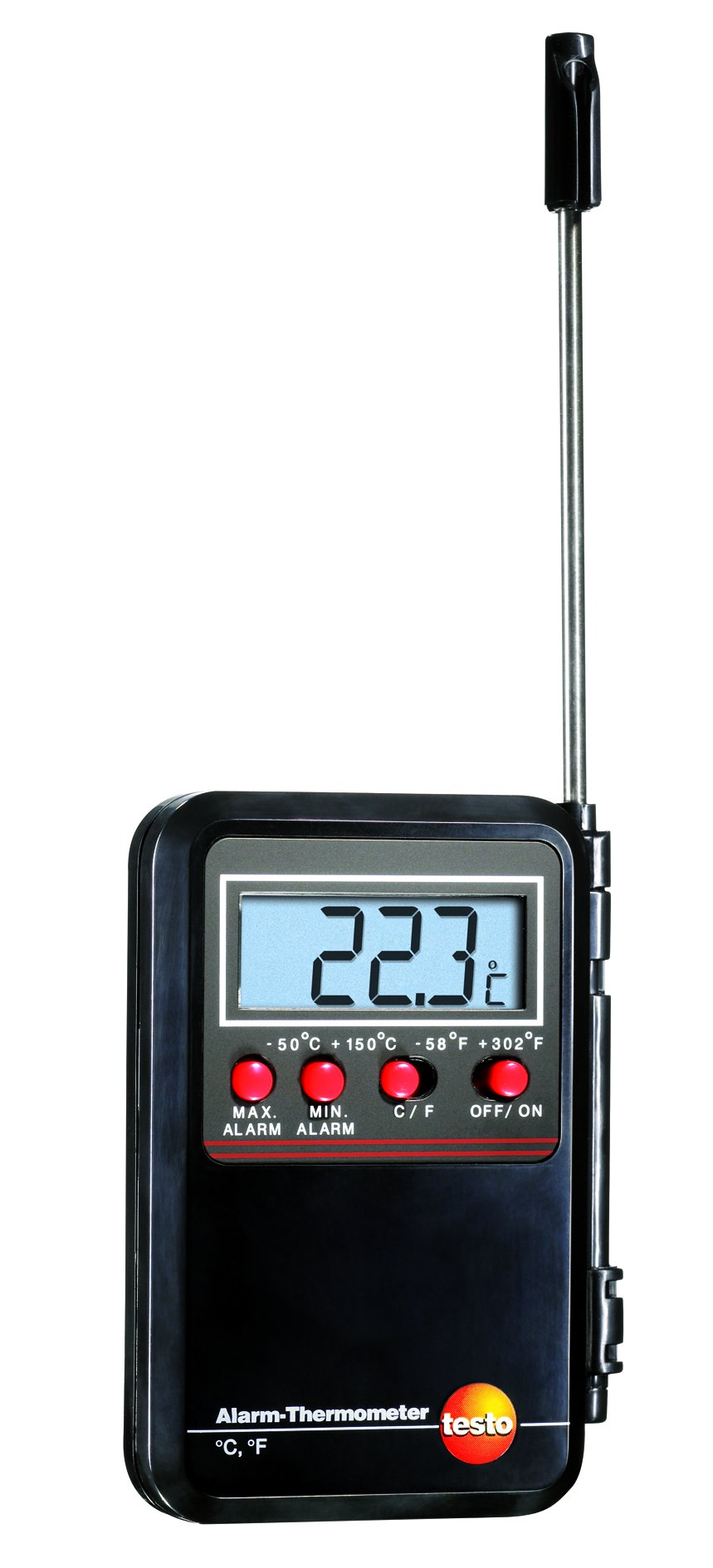 Testo 0900 0530 Mini Alarm Thermometer, black