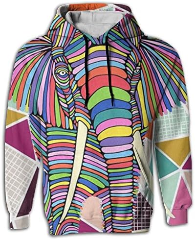 BINGGOO Elephant Animal Men's Novelty Hoodie Waterproof Sportswear