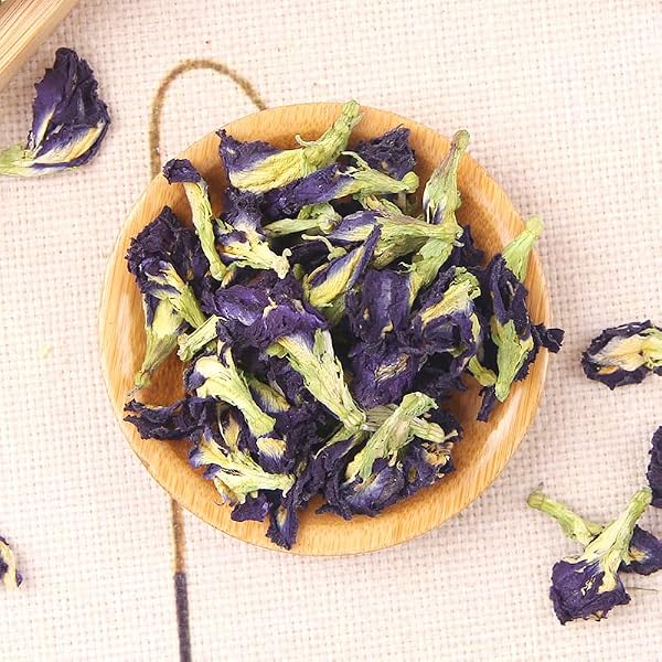 100% PURE NATURAL BUTTERFLY PEA FLOWER TEA (蝶豆花茶) – 100G/3.5OZ, NON-GMO, PREMIUM DRIED FLOWERS FOR VIBRANT BLUE & PURPLE DRINKS AND NATURAL FOOD COLORING, RICH IN ANTIOXIDANTS
