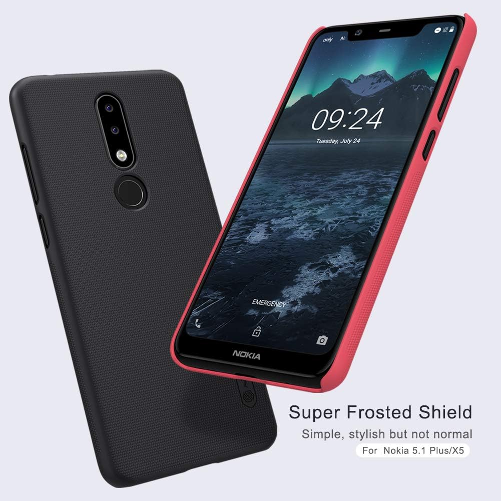 Case for Nokia 5.1 Plus / X5 X 5 Super Frosted Hard Back Cover Hard PC Black Color