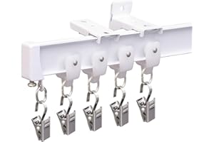 MaKefeile Bendable Ceiling Curtain Track Ceilings Mount or Wall Mounted Heavy-Duty Room Divider Curtains Rails for Living room Bedroom Shower Privacy RV Garage Dividers with Clips，White 12 FT