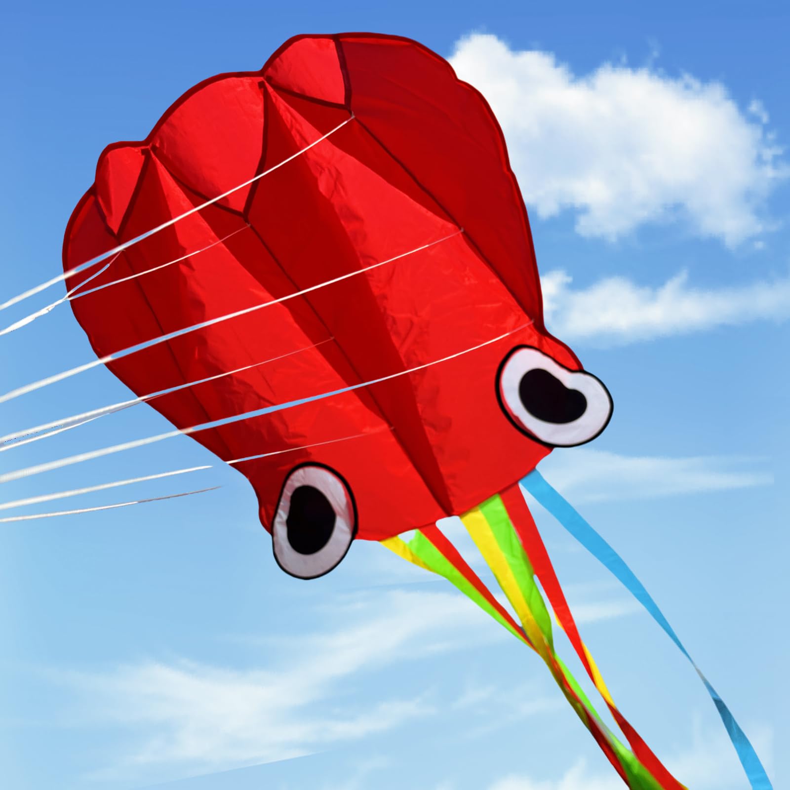 Large Octopus Kites for Kids & Adults,Big Kite for Beginners, Kites for Kids Ages 4-8,Outdoors Activities with Line and Handle