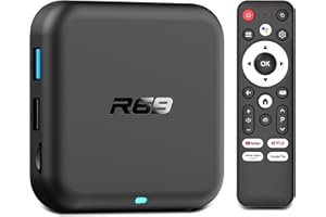 Android TV Box 14.0, Android TV Box 4K HD Quad Core CPU Smart 4K Decoder TV Box Support WiFi6 Dual WiFi Ethernet Bluetooth 2G