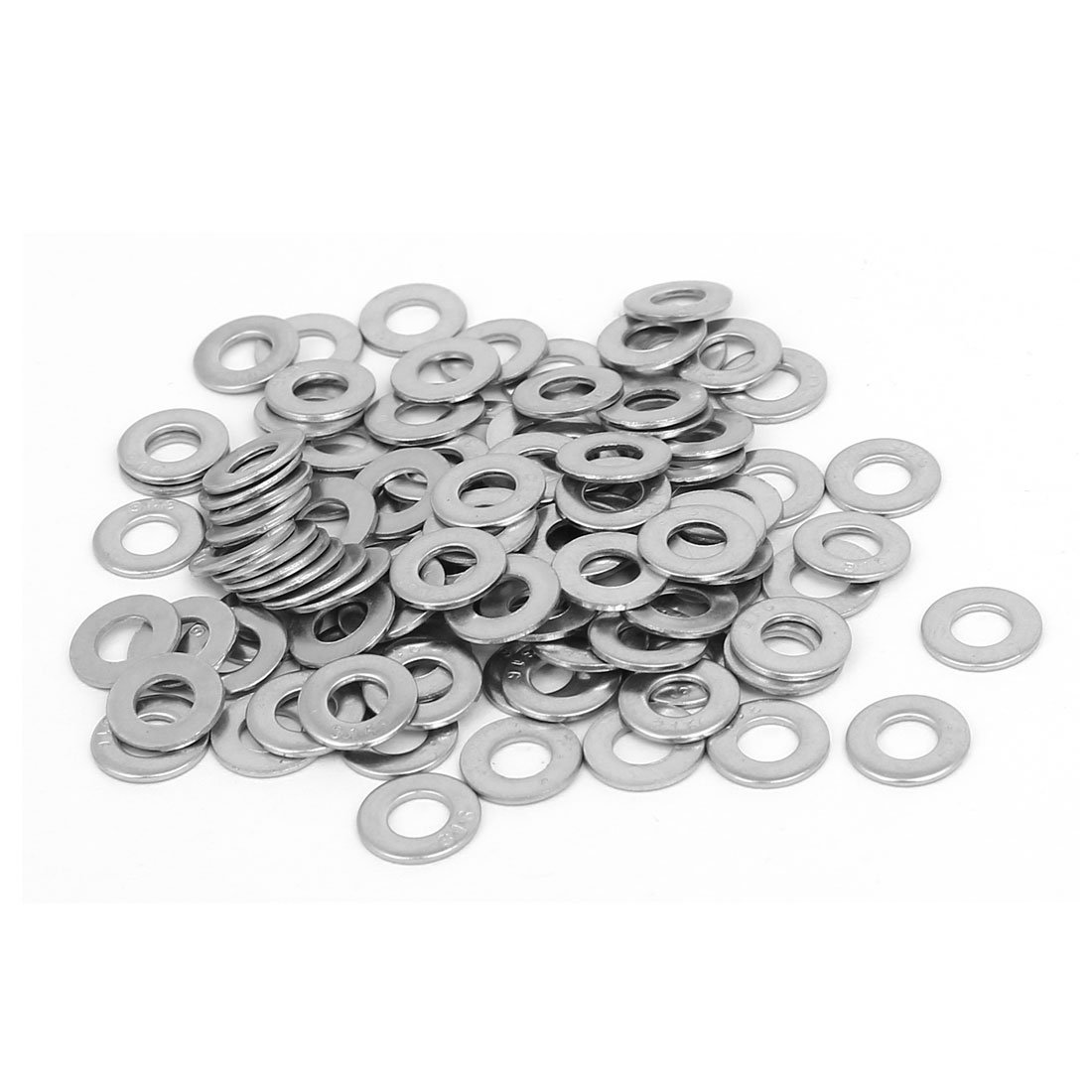 Sourcingmap M4x9mmx0.8mm 316 Stainless Steel Flat Washers Gasket Fastener 100pcs