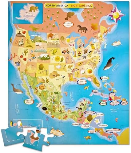 Ingenio North America Map Bilingual Puzzle