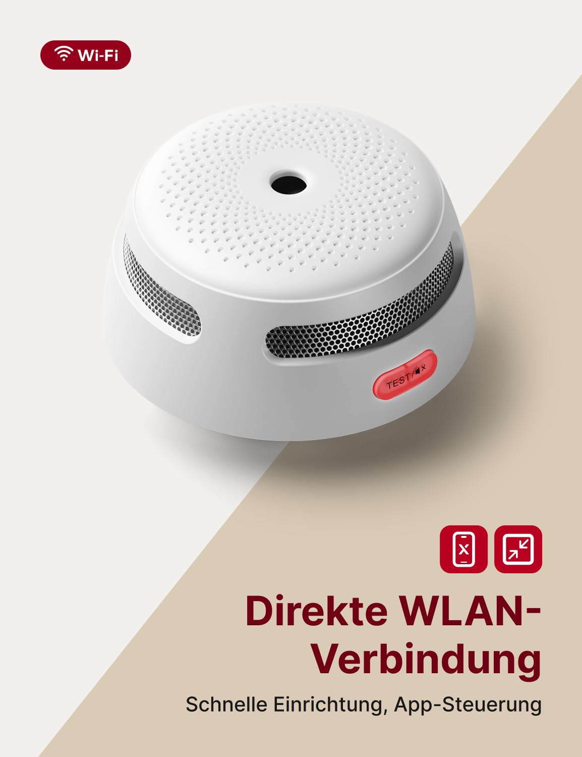 X-Sense Rauchmelder WLAN, entspricht der Norm EN14604, Rauchmelder Smart mit austauschbarer Batterie, Benachrichtigungen über die App, 3 Stück 3
