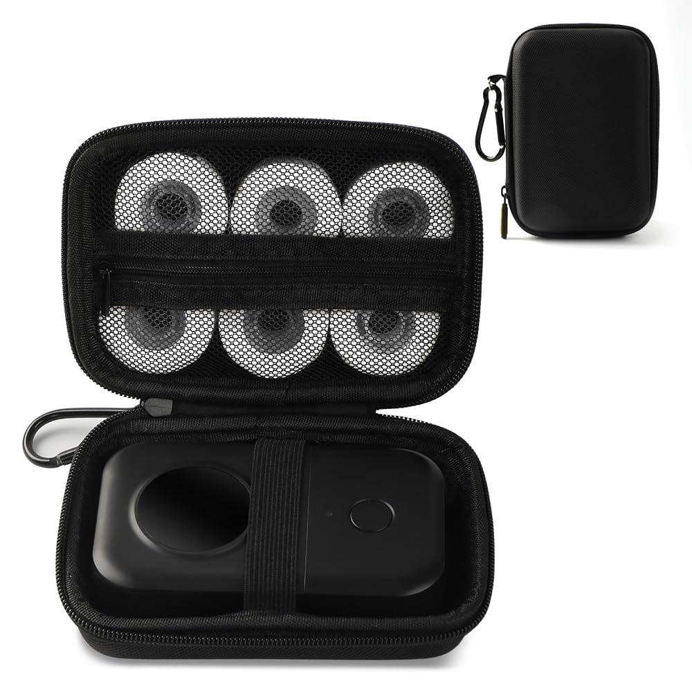 Phomemo D30 D35 Label Maker Case, Storage Bag Compatible with NELKO P21/NIIMBOT D11/JADENS D110/SUPVAN E10 Label Printer, Fits for Mini Labels Sticker Machine, Box Only - Black