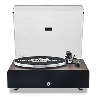 Record Player with Speaker, Vinyl Record Turntable with Magnetic Cartridge for Home Decoration and Entertainment, Vinyl Record Player Suitable for Christmas or Birthday Gift (H2410-Blackwood)