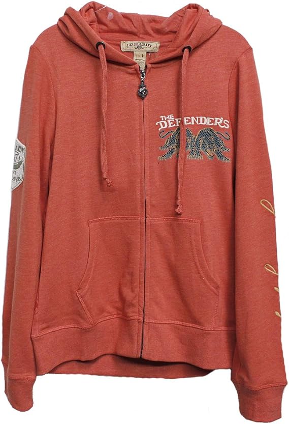 orange ed hardy hoodie