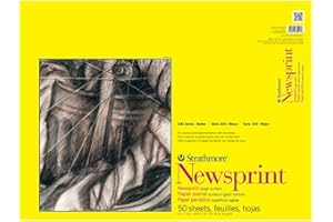 Strathmore 300 Series Newsprint Paper Pad, Tape Bound, 12x18 inches, 50 Sheets (32lb/52g) - Art Paper for Adults and Students