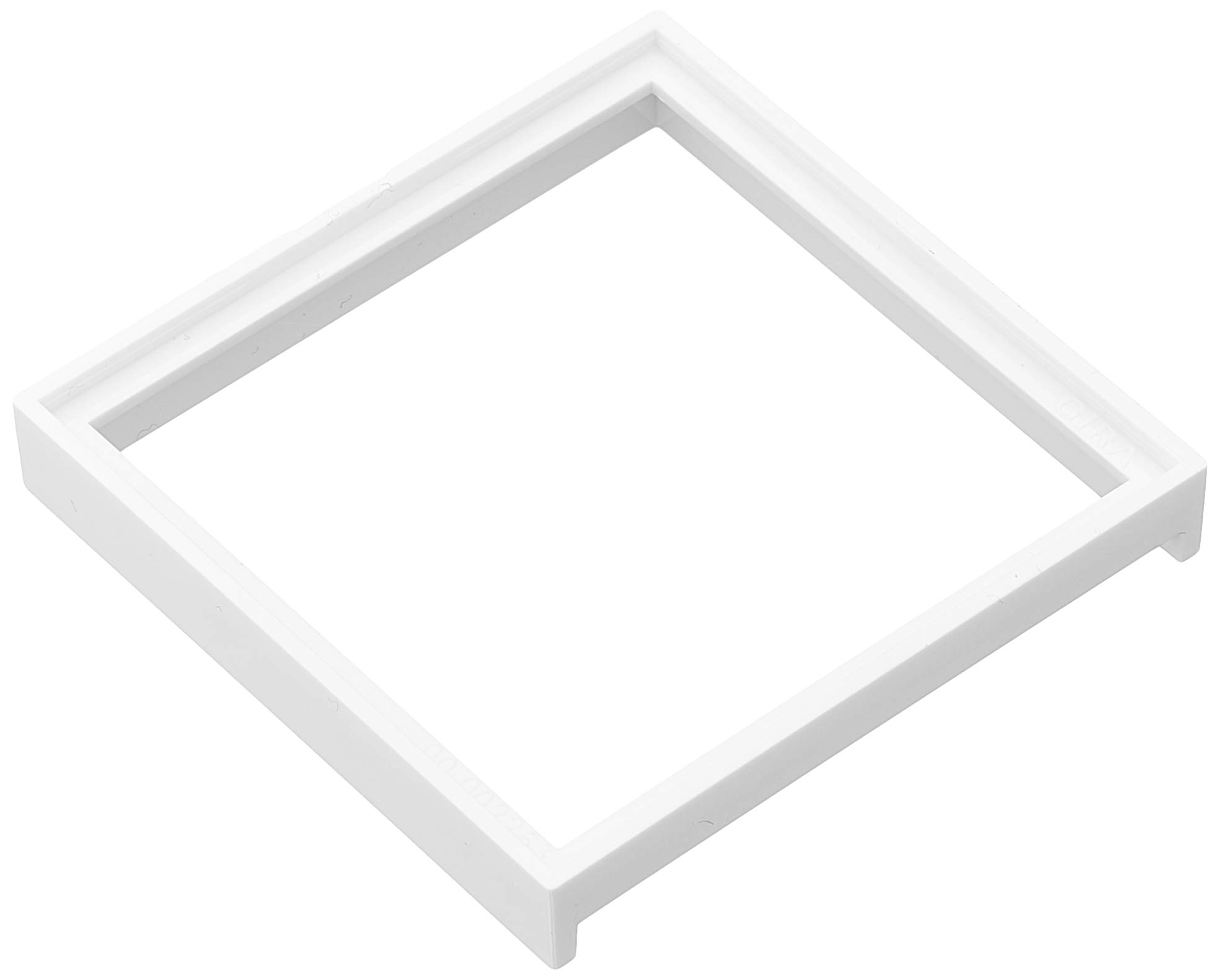 GIRA 028203 Intermediate Plate with Square Top Pure White, Glossy Cut-Out 50 x 50 mm