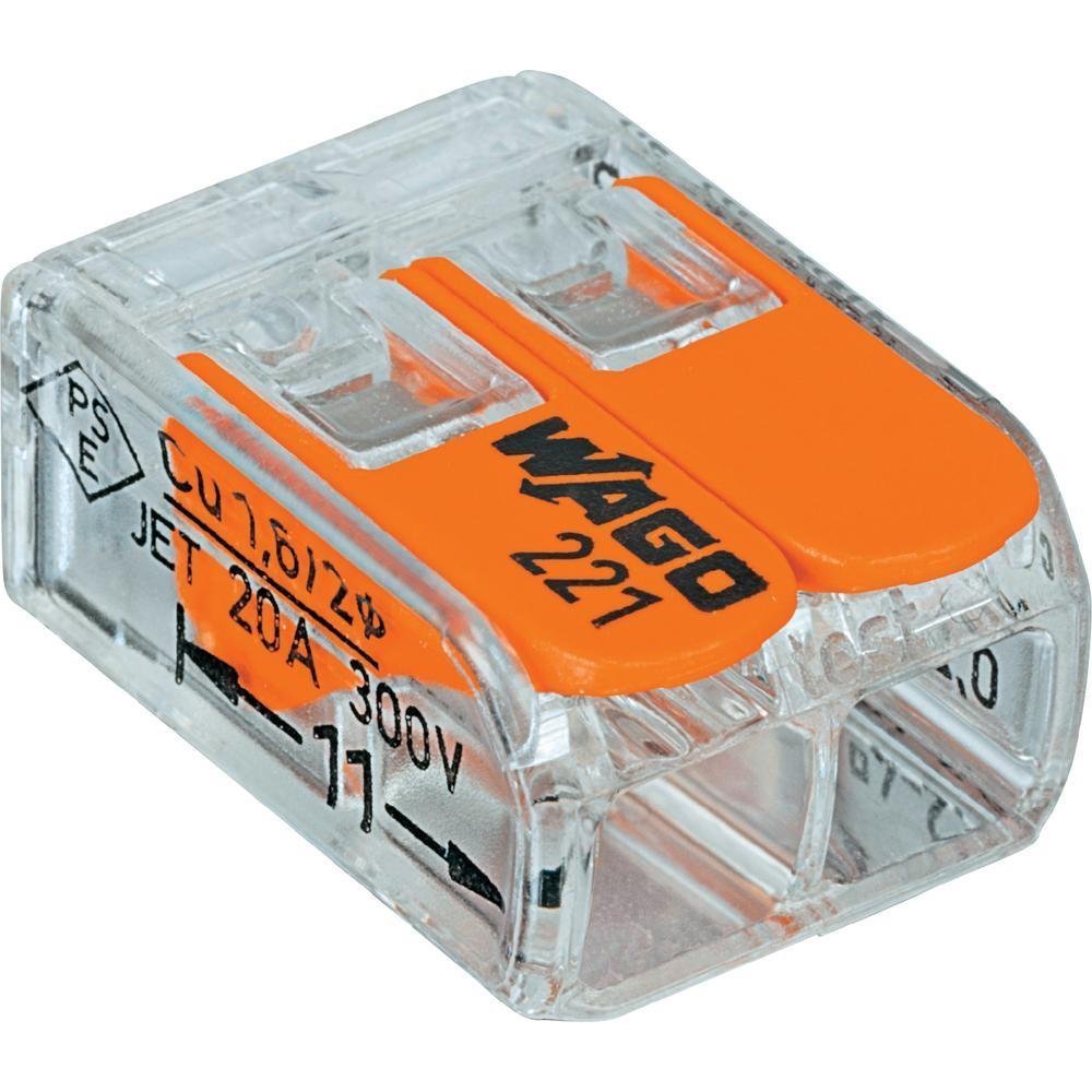 Wago 221-412 Lever-Nuts: 2-Conductor Compact Connectors, 200-Pack for Secure Electrical Connections