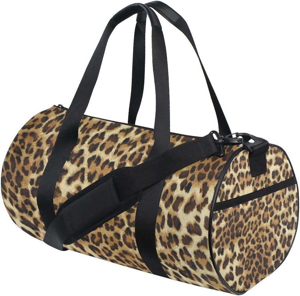 WowPrint Sports Gym Bag Vintage Animal Leopard Print Waterproof Handbag