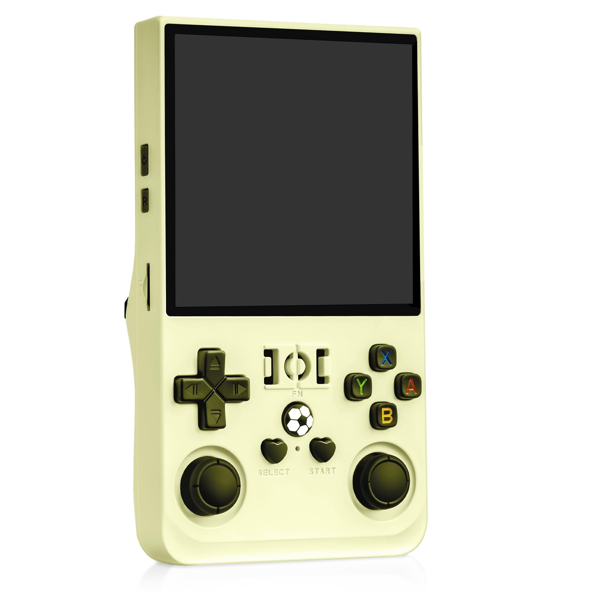 LKOHJF R36S Retro Game Console, Handheld Game Console with 3.5-in IPS HD Screen,Video Game Consoles Ultra-Long Standby Time, Perfect for Travel & Outings, Gift for Adults Teens Kids (Beige)