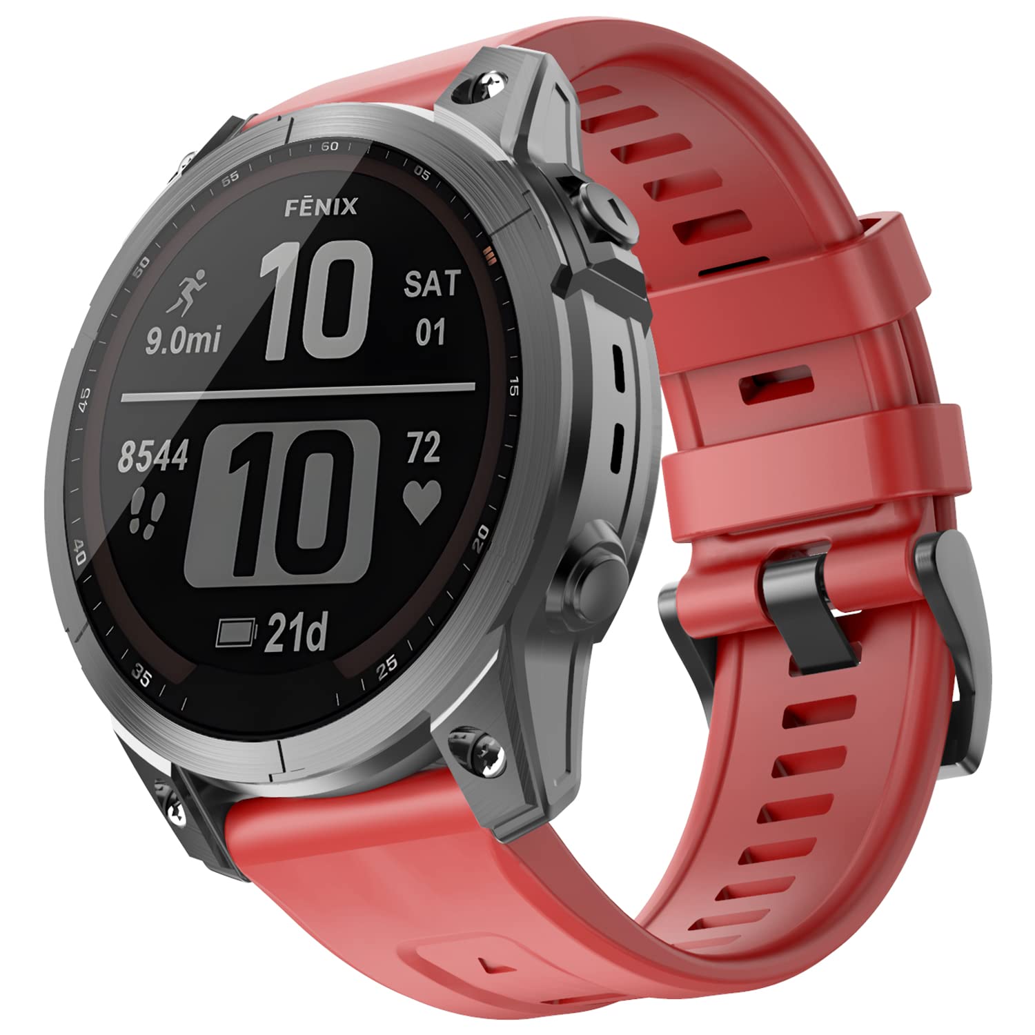 OVERSTEP Compatible for Garmin Fenix 7，22mm Width Soft Silicone Replacement Band Watch Strap for Fenix 7/Fenix 6/Fenix 6 Pro/Fenix 5/Fenix 5 Plus/Forerunner 935/Forerunner945/Approach S60/Quatix 5