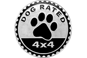 GOWXS Dogs Badge Rated Car Emblem, 4 x 4 Metal Automotive Badge 3D Metal Car Badges Emblems Round Emblem Decals Car Badge Decals Stickers Compatible with Jeep Wrangler Vehicles Trucks SUV