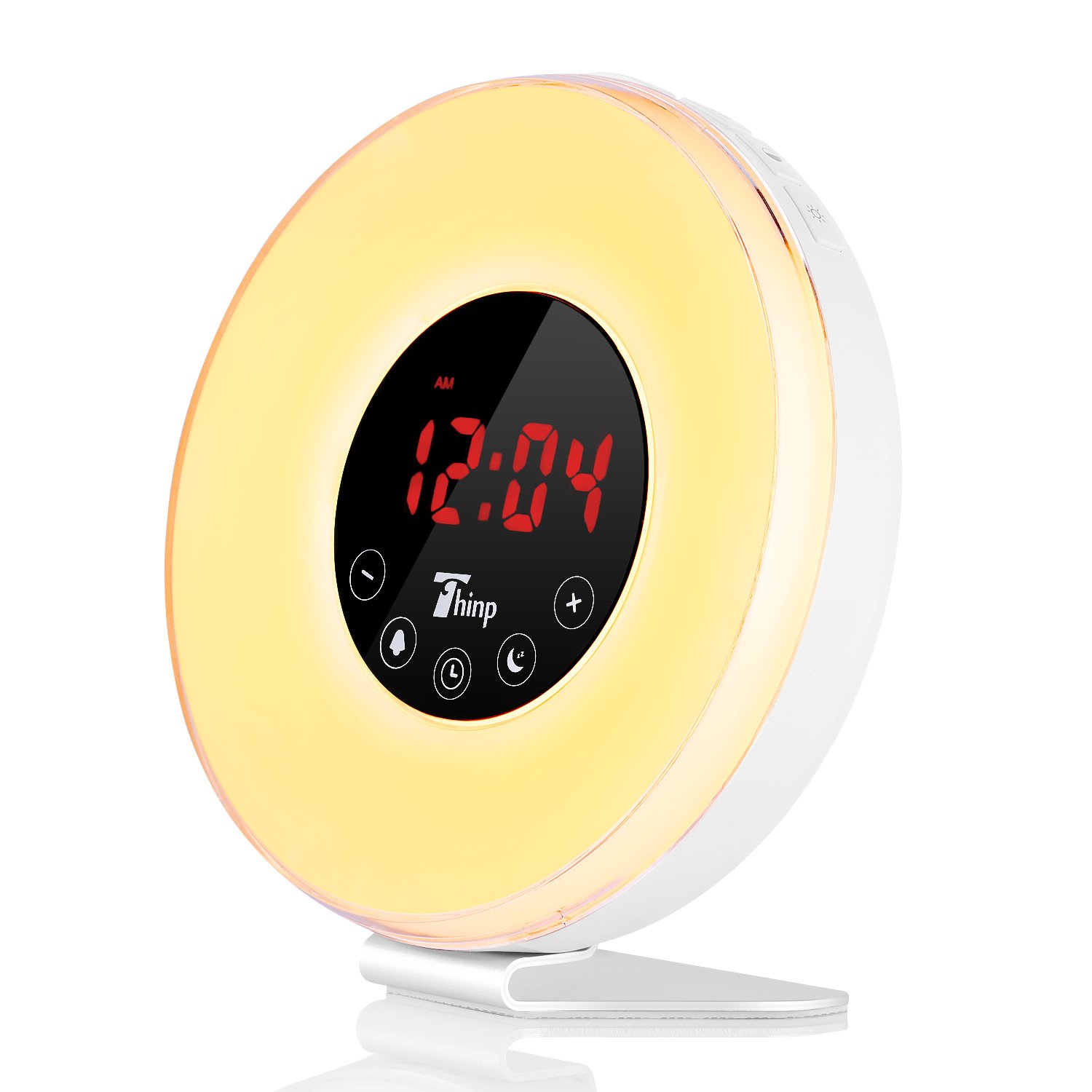 Thinp LED Despertador Simulación Sunrise Wake Up Light Digital de Mesa Radio Reloj