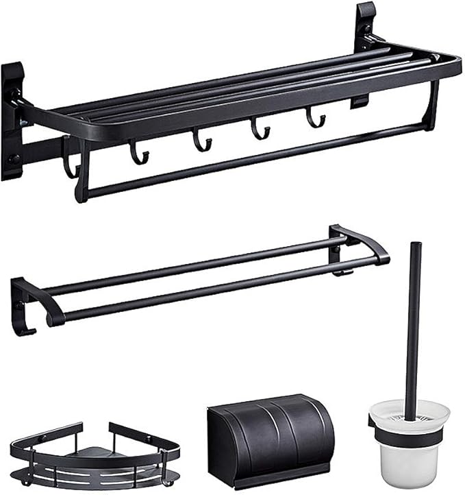 Matte Black 5Piece Bathroom Accessories