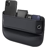 Premium Leather Car Seat Gap Filler Organizer (0.2&rdquo;-1.2" Gaps), Clever Gifts for Car SUV Truck Owners (Black, 1 Pack)