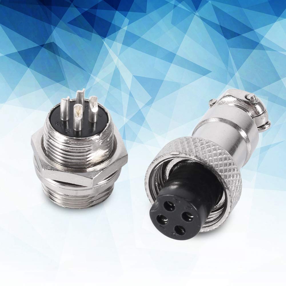 Aviation Plug Connector, 10Pcs Female Metal Aviation Wire Connectors 4 Pin Male Female Panel Metal Wire Connector Aviation Socket 12mm