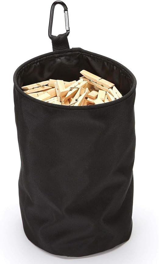 Black Large Peg Bag, Durable Premium Clothes Peg Bag Waterproof Clothes Pin Bags with Hanger