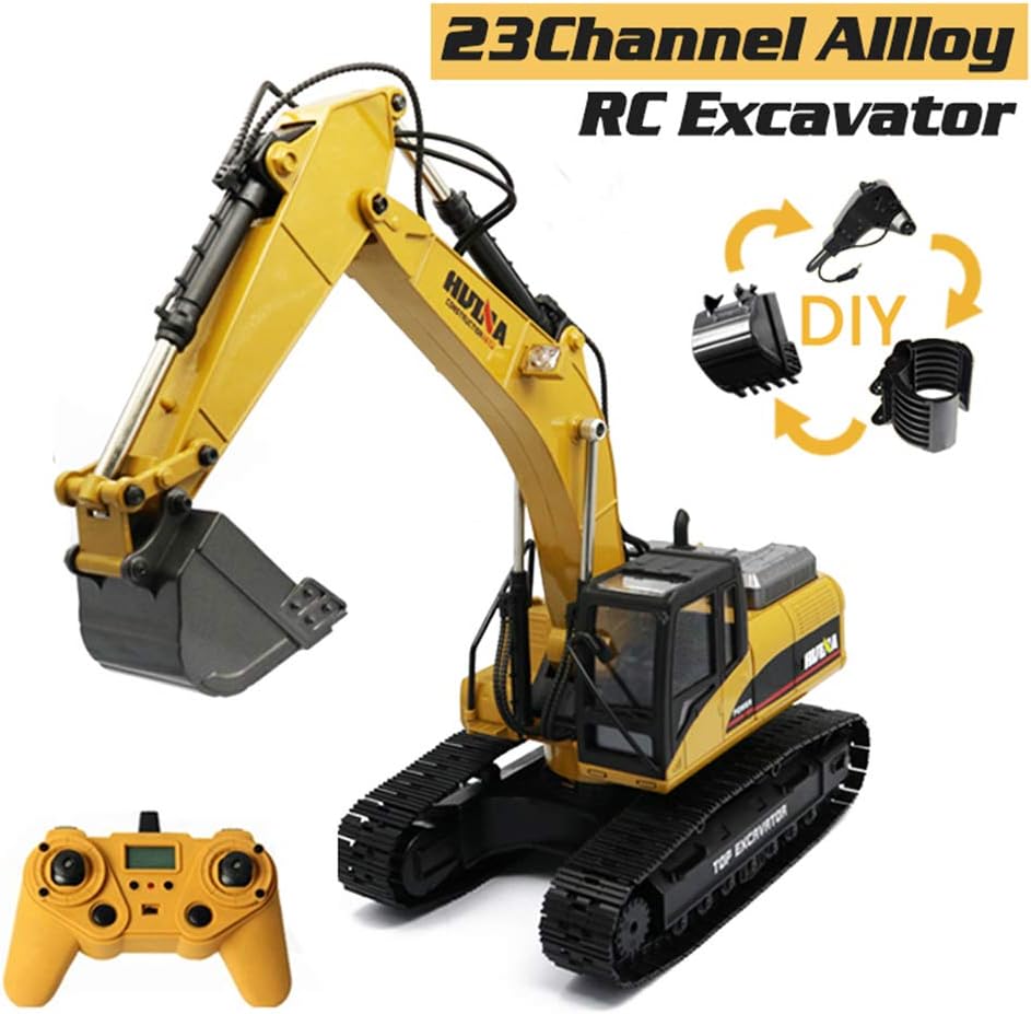 ZMH RC Toy Excavator FULL ALLOY huina 580 Hydraulic Excavator 23CH 1:14 Toy for Boys off Road Construction 2.4GHz Remote RC Truck