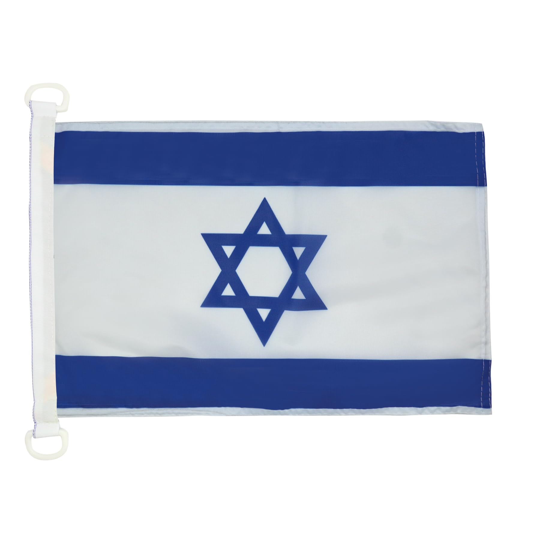 AZ FLAG - Israel Nautical Flag - 18'' x 12'' - For Outdoor and Boat - Israeli - Jewish Banner Knitted Polyester with Two Plastic Rings - Vivid Colors - 12x18 in - 45x30 Cm
