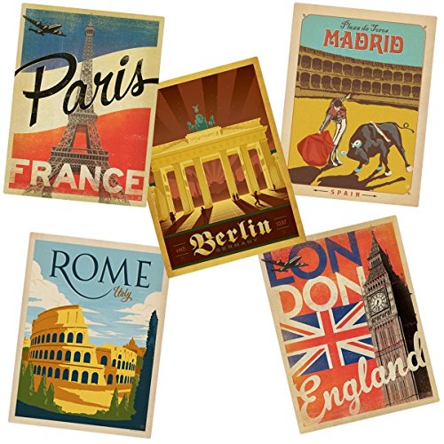 Great european cities vinyl sticker set