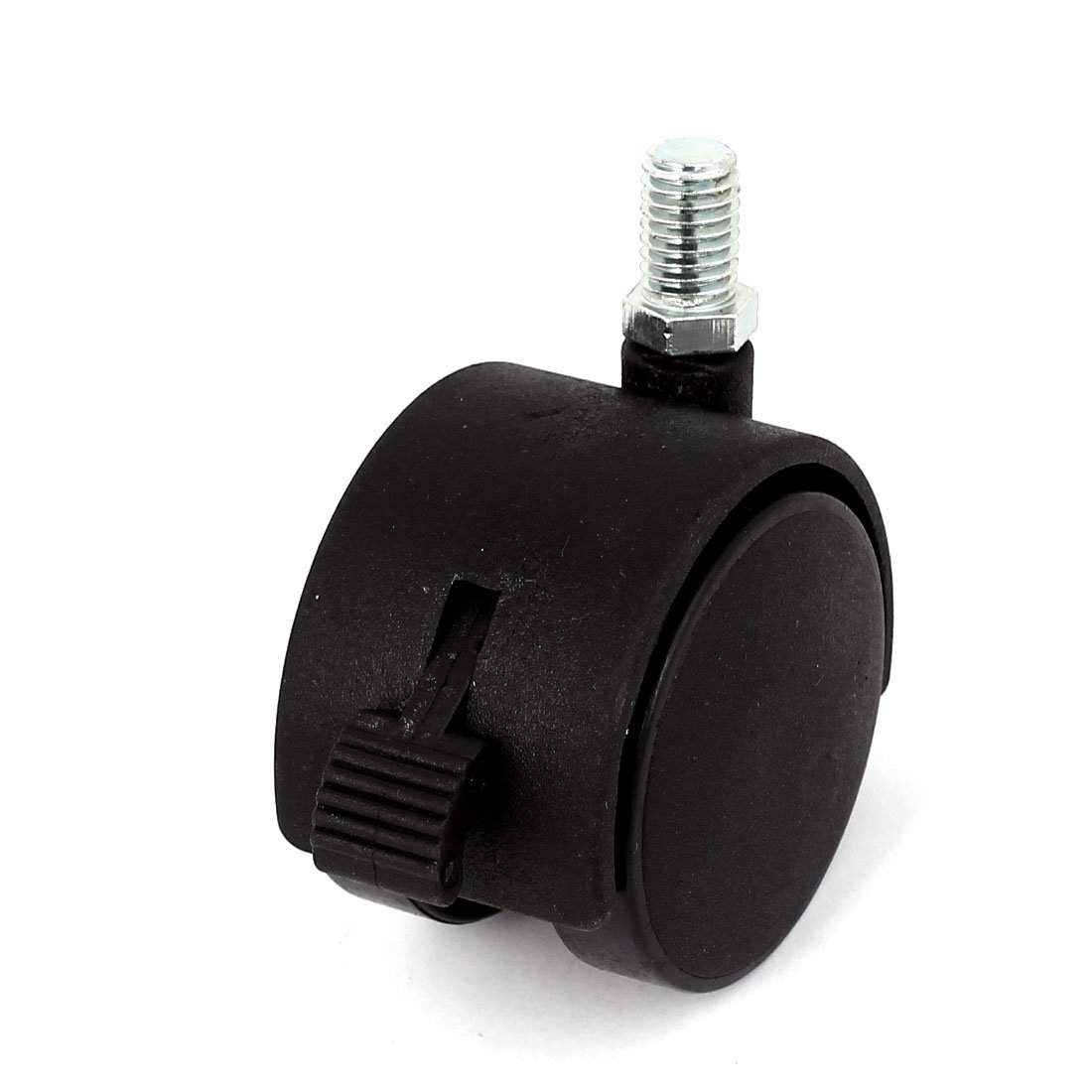 Sourcingmap a15080700ux0019 2-Inch Diameter 10 mm 360 Degree Rotation Threaded Wheel Lock Brake Caster - Black/Silver Tone