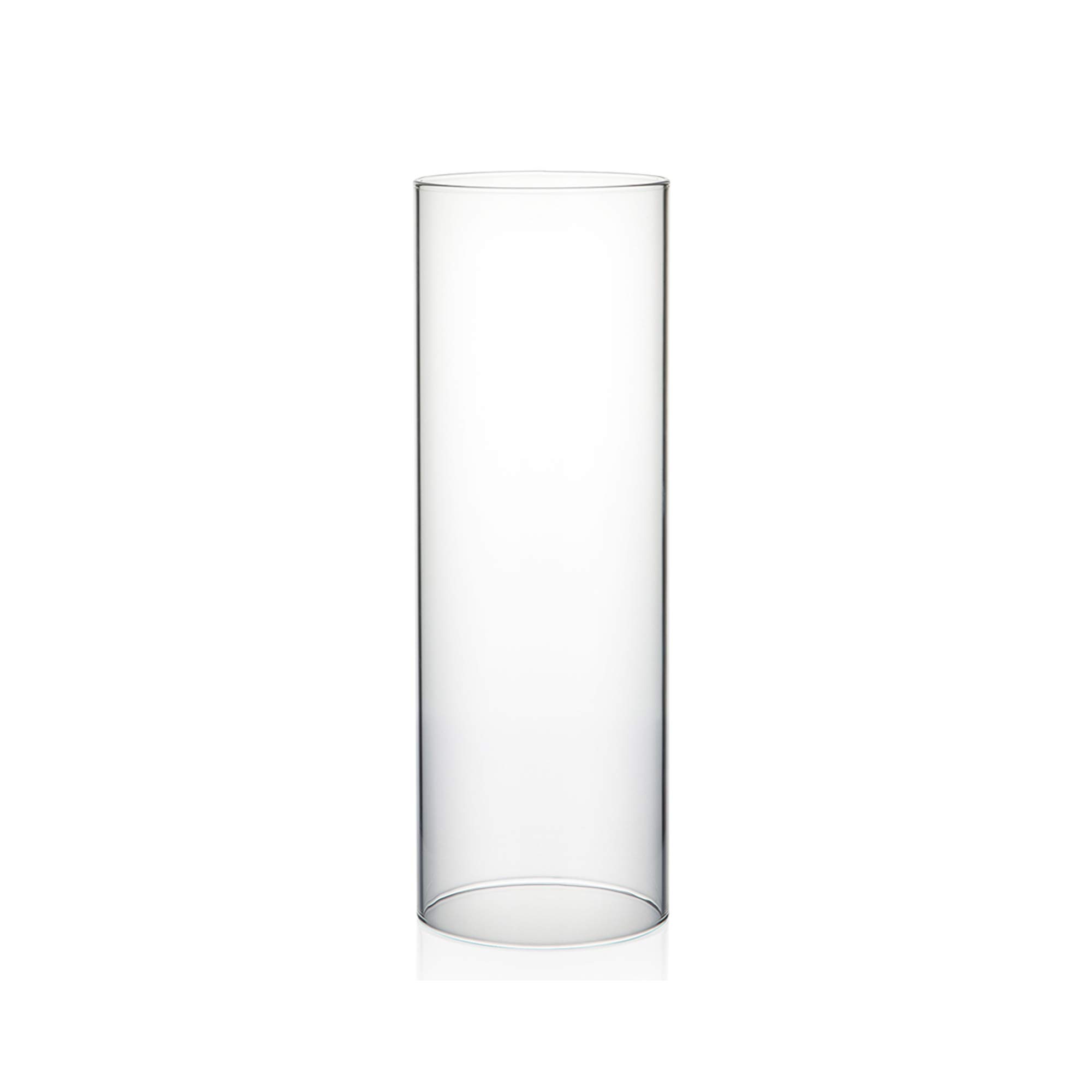 WGVI Hurricane Candleholders, Wide 4", Height 12", Clear Glass Cylinder Open Both Ends, Chimney Tube, Open Ended Hurricane, Candle Shade, 1 Piece