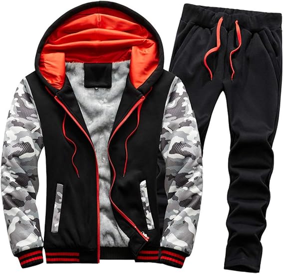 Amazon スウェット パーカー フード付き 上下 セットアップ メンズ 裏起毛 ジャージ 迷彩柄 裏ボア上下スウェット セットアップ ジャージ おしゃれ スタイリッシュ スウェット 裏起毛 暖かい 防寒 メンズ運動ウェア トレーナー パーカー 通販