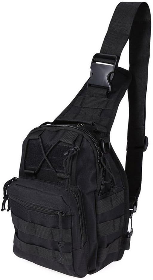 TZSUNRISE Tactical Chest Bag, 600D Oxford Material Sling Bag, Shoulder Backpack Sports Bag for Trekking, Camping, Hiking, Rover Sling for Men and Women (Black)