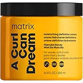 Matrix A Curl Can Dream Moisturizing Leave-in Cream - Moisturizes & Defines Curls For Curly, Coily, and Wavy Hair, Protects from Heat Styling, Frizz Control & Detangler, 16.9 Fl Oz
