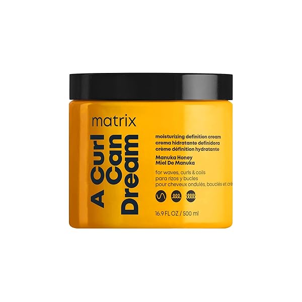 MATRIX A CURL CAN DREAM MOISTURIZING LEAVE-IN CREAM – MOISTURIZES & DEFINES CURLS FOR CURLY, COILY, AND WAVY HAIR, PROTECTS FROM HEAT STYLING, FRIZZ CONTROL & DETANGLER, 16.9 FL OZ