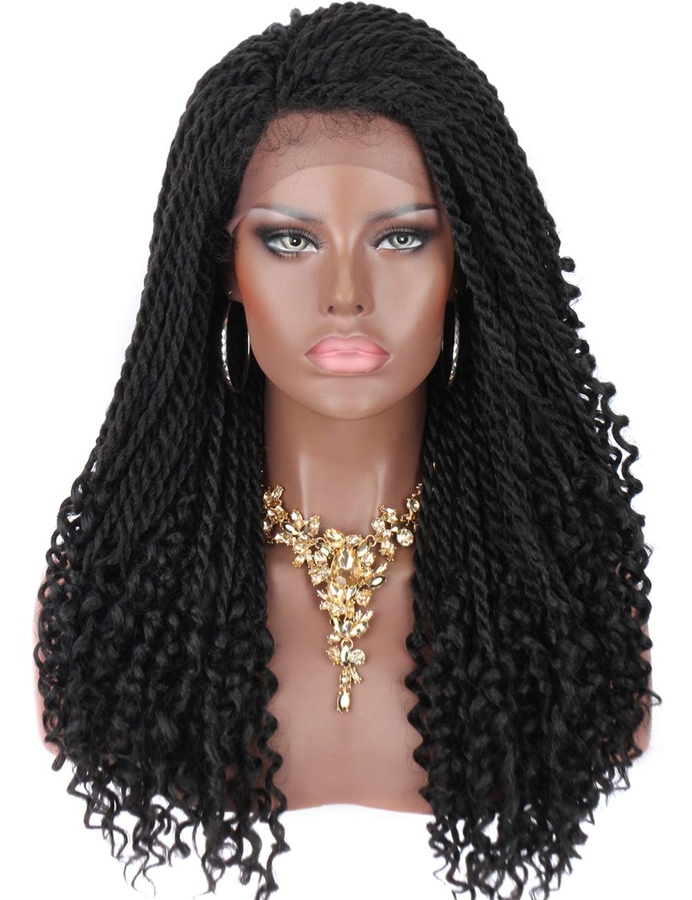 Amazon Com Kalyss 20 Hand Braided Black Synthetic Lace Front