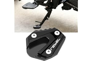 SUPER VICI Motorcycle Kickstand Fit For Rebel300 Rebel500 CMX300 CMX500 2021 2022 2023 2024 FootSide Enlarge Plate Rebel CMX 300 500 Side Stand sideStand Accessories(Black)