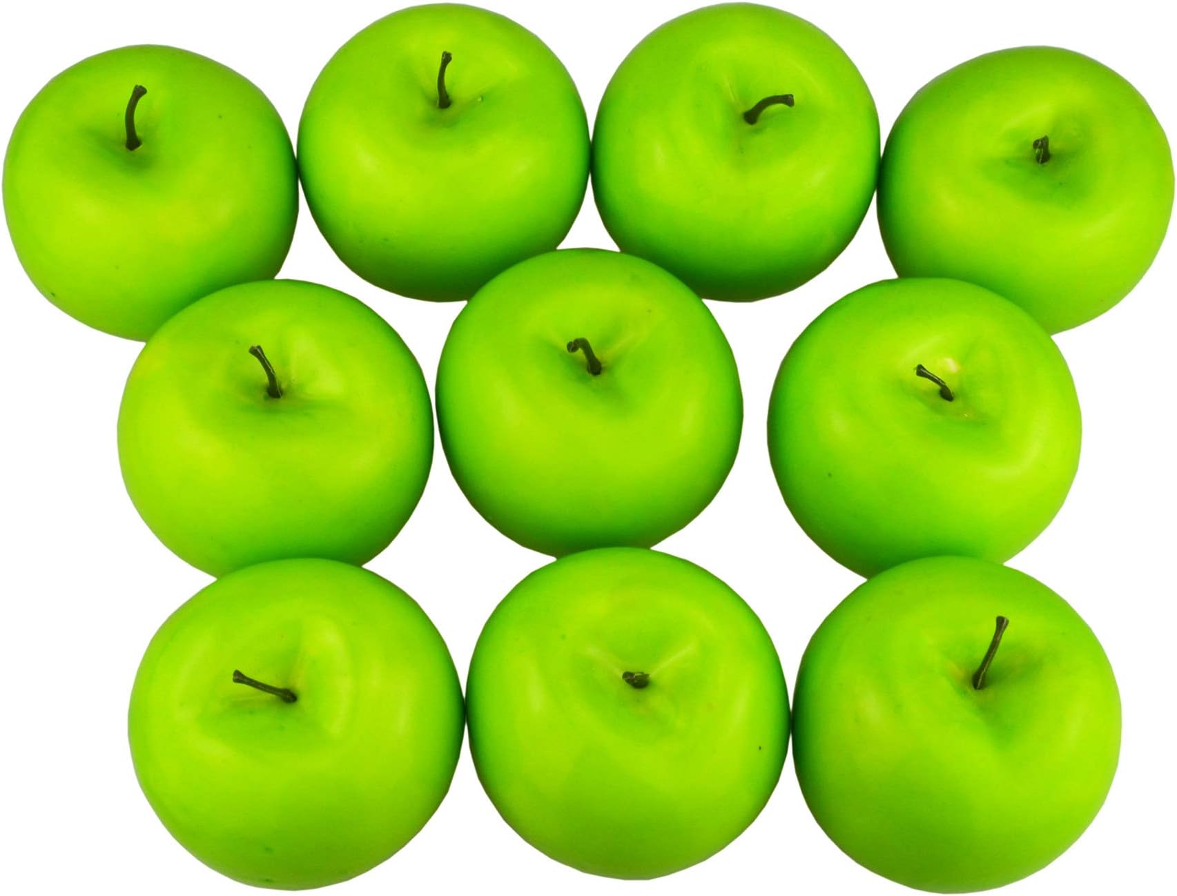 12 Pcs Simulation Artificial Lifelike Fake Green Apple Set Fake Fruit for Home House Kitchen Wedding Party Decoration Photography