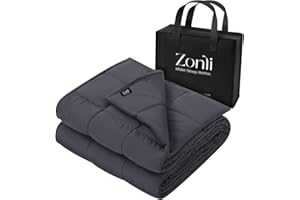 ZonLi Weighted Blanket (60"x80", 20lbs, Dark Grey) Queen Size Weighted Blanket for Adults, High Breathability Heavy Blanket, Soft Material with Premium Glass Beads
