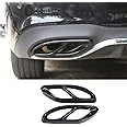 Car Exterior Exhaust Pipe Mufflers Cover Rear Bumper Cylinder Exhaust Pipe Decorate Cover for Mercedes-Benz A B C E CLA GLC GLE GLS Class W205 W213 X253 (Black)