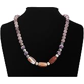 Gemstone Necklace Handmade One of a Kind Men's Women's Unisex Agate, Amethyst, Mookaite, Rose Quartz Gemstones Art Jewelry Necklace