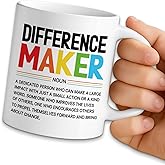 NAHMAKNE Funny Inspirational Coffee Mug, Difference Maker Definition, 11oz Ceramic Coffee Tea Cup, Appreciation Gifts for Teacher Boss Mentor, Christmas Birthday Gifts for Women Men Coworker Friend