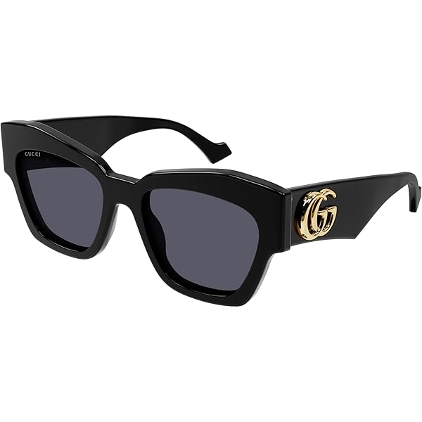 Gucci Women's Cat Eye Sunglasses, Black-Black-Grey, One Size at