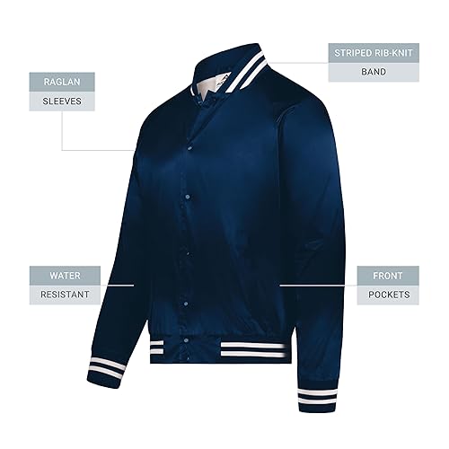 Augusta Sportswear Augusta Satin Baseball Jacket/Striped Trim