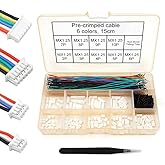 elechawk 1.25mm Pitch Connectors and Pre-Crimped Cables Compatible with JST Molex PicoBlade 1.25mm for Pixhawk Silicone 15cm 