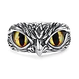 Yumikoo Yellow Demon Eye Owl Ring Retro Open Ring