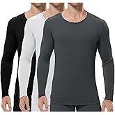 URATOT Men's Thermal Underwear Tops Crewneck Fleece Lined Long Sleeve Shirts for Men Base Layer Cold Weather Winter